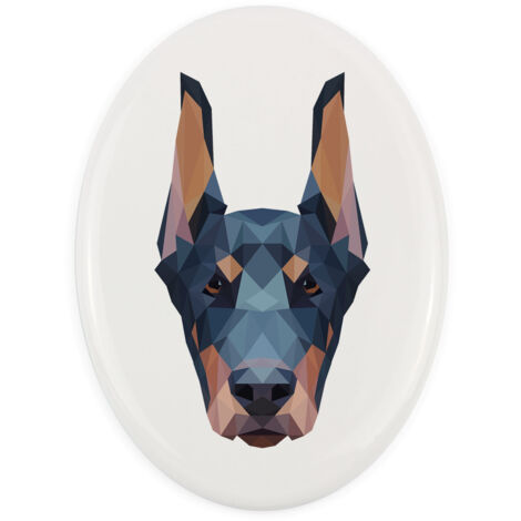 Doberman, Doberman I - Plaque avec photo et inscription géométrique par Art-Dog (1/4)