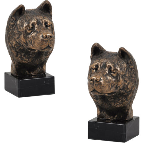 Akita, Akita Inu - statuette de chien, buste sur socle en pierre, sculpture, trophée pour l'exposition canine de la marque Art-Dog