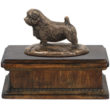 Urne funéraire pour chien Norfolk Terrier, urne classique avec statuette, urne élégante ornée d'un chien par Art-Dog (1/5)