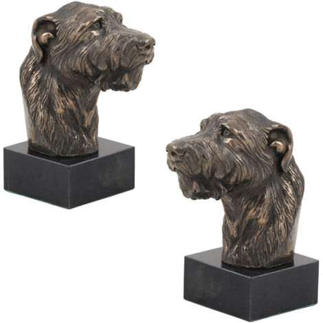 Irish Wolfhound - statuette de chien, buste sur socle en pierre, sculpture, trophée pour une exposition canine par Art-Dog (1/5)