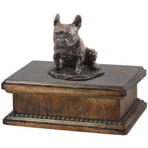 Bouledogue français II - Urne pour cendres de chien, urne classique avec statuette, urne élégante avec chien par Art-Dog