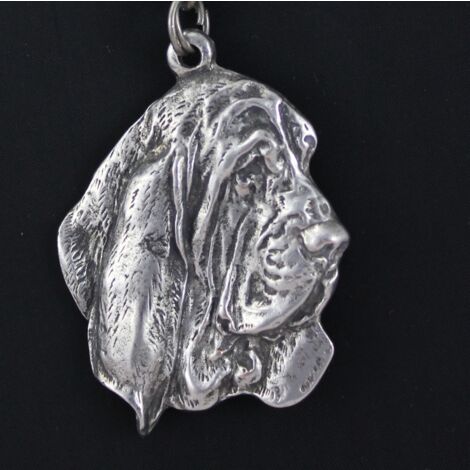Porte-clés Ou Collier En Forme De Basset Hound - Alliage Zinc Noir Et Cabochon Verre - USA
