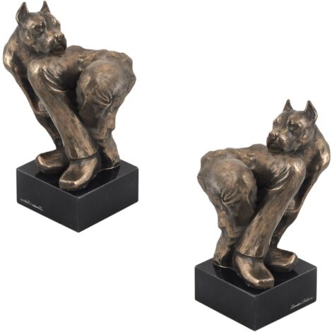 Sculpture Staffordshire Bull Terrier - Buste Chien Sur Genou - Art Dog - Édition Limitée