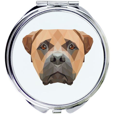 Bullmastiff, Bulmastiff - Miroir avec photo et inscription géométrique par Art-Dog (1/3)