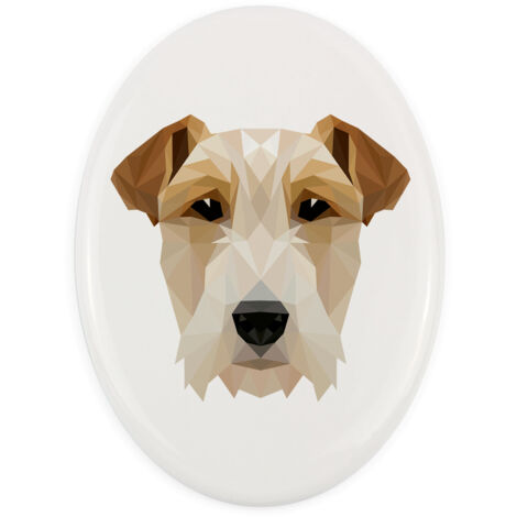 Fox Terrier à poil dur - un panneau avec une photo et une inscription géométrique par Art-Dog (1/4)