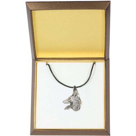 Berger Belge, Bouvier Belge I - Collier avec chien dans un coffret cadeau, médaillon argenté pour les amoureux des chiens, pendentif impressionnant par Art-Dog (1/5)