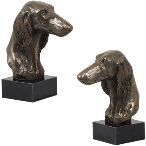 Lévrier persan, Saluki - statuette de chien, buste sur socle en pierre, sculpture, trophée pour une exposition canine par Art-Dog (1/5)