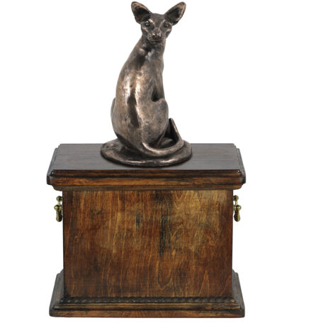 Urne funéraire pour chat Mau égyptien, ornée d'une statuette, élégante urne de style classique signée Art-Dog (1/5)