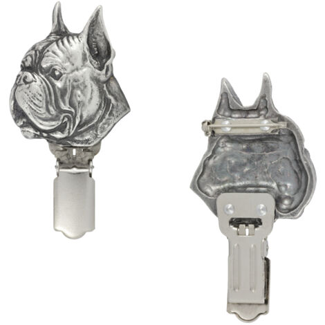 Boxer, Boxer - broche avec clip, porte-numéro de départ, cadeau pour exposition canine par Art-Dog