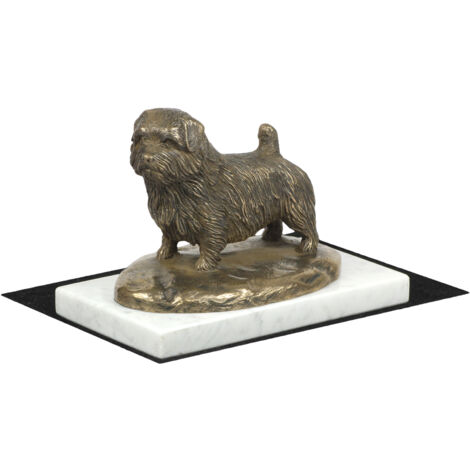 Terrier de Norfolk - statuette de chien, figurine en marbre blanc, trophée d'exposition canine par Art-Dog (1/5)