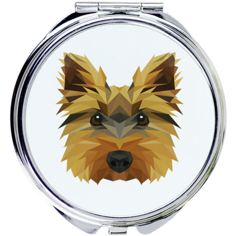 Yorkshire Terrier, York, Yorkie - Miroir avec photo et inscription géométrique par Art-Dog (1/3)