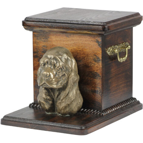 American Cocker Spaniel - statuette de chien, buste sur socle en pierre