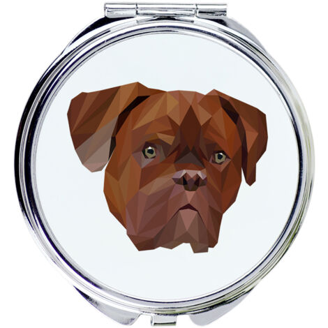 Dogue de Bordeaux, Dogue de Bordeaux - Miroir avec photo et inscription géométrique par Art-Dog (1/3)