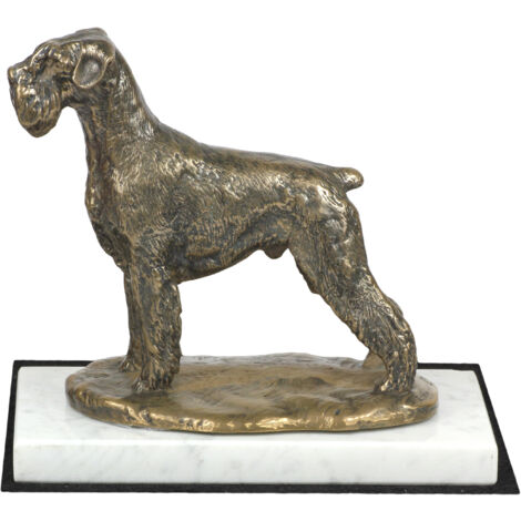 Schnauzer, Schnauzer I - une statuette de chien, une figure sur marbre blanc, un trophée pour une exposition canine de la marque Art-Dog (1/5)