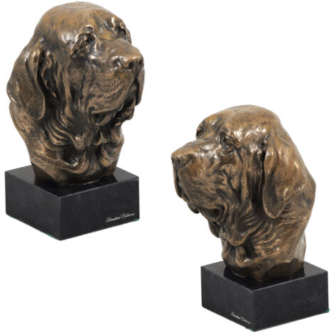 Bouledogue français I - statuette de chien, buste sur socle en pierre, sculpture, trophée pour expositions canines de la marque Art-Dog
