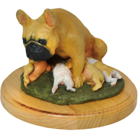 Bouledogue français I - statuette peinte, figurine, réalisée par l'artiste, marque Art-Dog (1/5)
