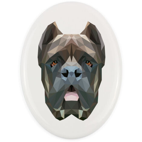Cane Corso Italiano - une plaque avec une photo et une inscription géométrique par Art-Dog (1/4)