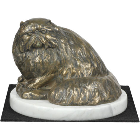 Statuette de chat persan, figurine sur marbre blanc, trophée pour exposition canine par Art-Dog (1/5)