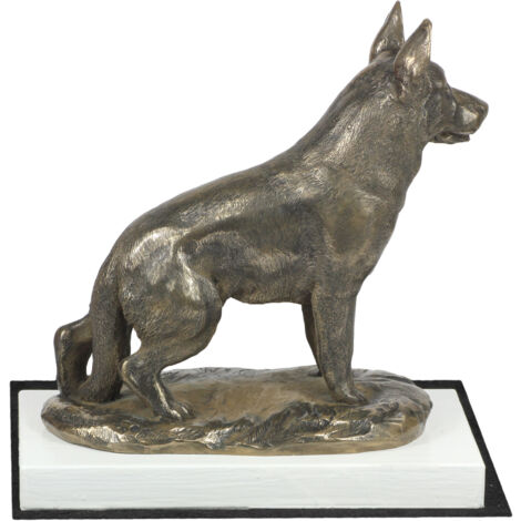 Berger allemand (Alsacien) - statuette, figurine sur socle blanc, trophée pour exposition canine par Art-Dog (1/5)