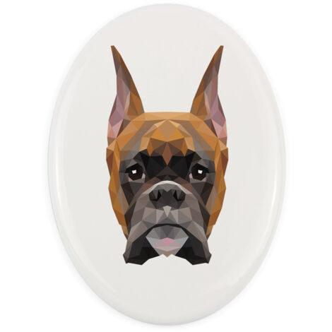 Boxer, Boxer I - une plaque avec une photo et une inscription géométrique par Art-Dog (1/4)