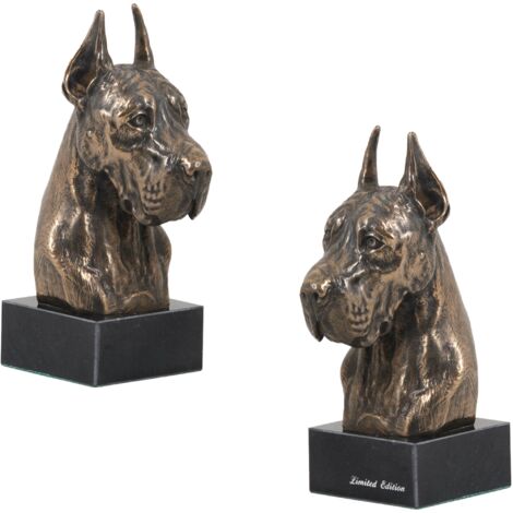 Dogue Allemand I - statuette de chien, buste sur socle en pierre, sculpture, trophée pour une exposition canine par Art-Dog (1/5)