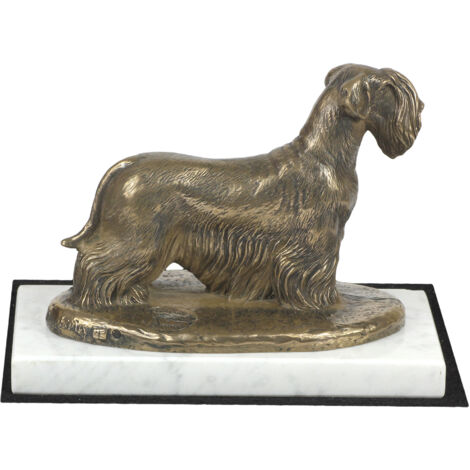 Terrier tchèque, Cesky Terrier - statuette de chien, figurine en marbre blanc, trophée pour une exposition canine par Art-Dog (1/5)