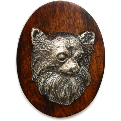 Chihuahua à poil long - broche d'exposition, clip de numéro de départ, badge pour chien par Art-Dog (1/4)