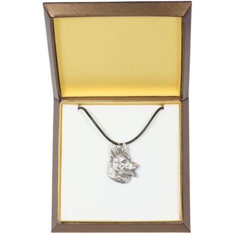 Berger allemand, alsacien - collier pour chien dans un emballage cadeau, médaillon plaqué argent pour les amoureux des chiens, pendentif impressionnant par Art-Dog (1/5)