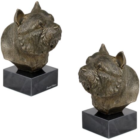 Norwich Terrier - statuette de chien, buste sur socle en pierre, sculpture, trophée pour une exposition canine par Art-Dog (1/5)