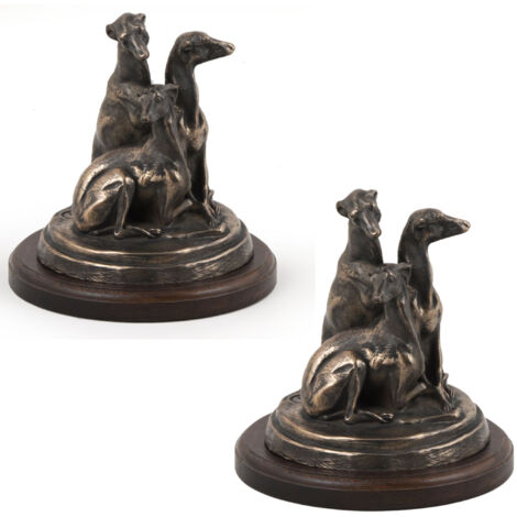 Whippet, Lévrier anglais - statuette de chien, figurine sur marbre blanc, trophée pour une exposition canine de la marque Art-Dog