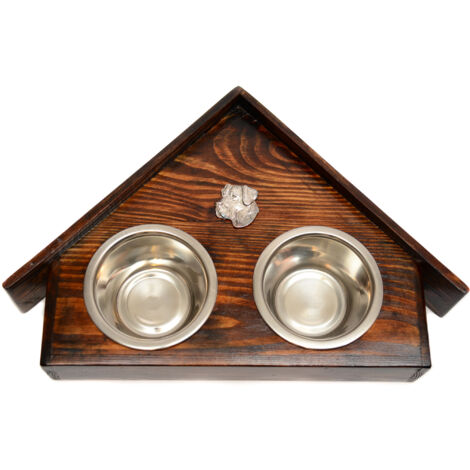 Dogue Allemand II - Support en bois avec gamelles pour chien, gamelles décoratives pour chien, cadeau pour adopter un chien par Art-Dog (1/5)