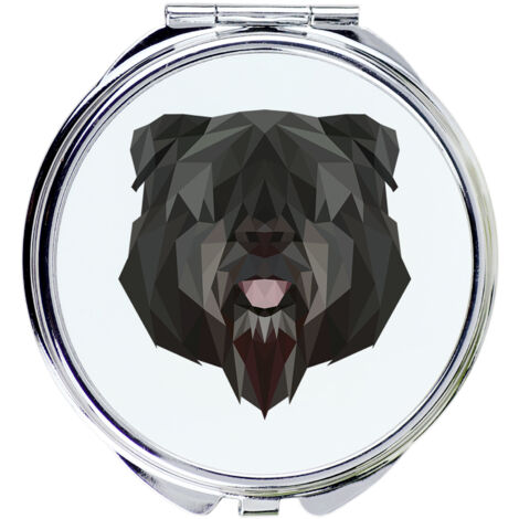 Bouvier des Flandres - un miroir avec une photo et une inscription géométrique par Art-Dog (1/3)