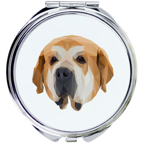 Dogue espagnol - miroir avec photo et inscription géométrique par Art-Dog (1/3)