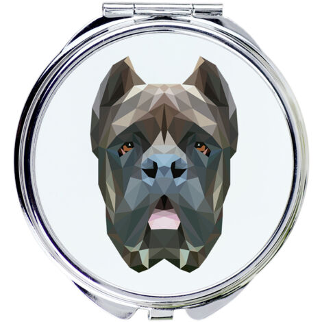 Cane Corso Italiano - Miroir avec photo et inscription géométrique par Art-Dog (1/3)
