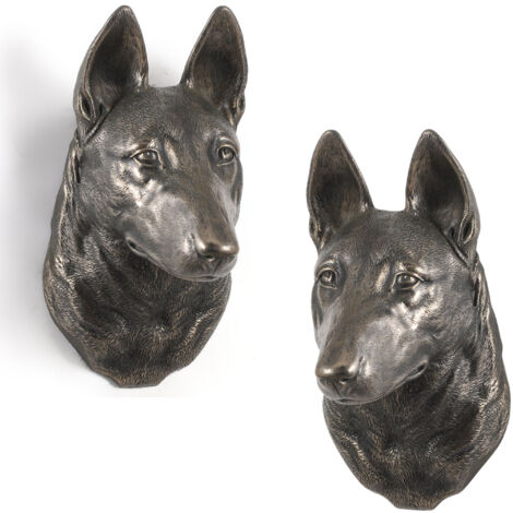 Berger Belge Malinois - Statuette de chien, buste à suspendre, décoration unique pour les amoureux des chiens par Art-Dog