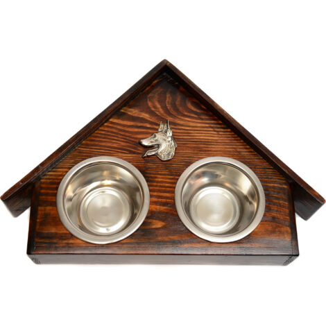 Berger Belge, Bouvier Belge I - Support en bois avec gamelles pour chien, gamelles décoratives pour chien, cadeau pour adopter un chien par Art-Dog (1/5)