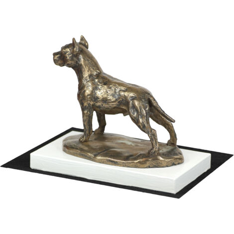 American Staffordshire Terrier, Amstaff, Amstaf - statuette de chien, figurine sur socle blanc, trophée pour exposition canine par Art-Dog (1/5)