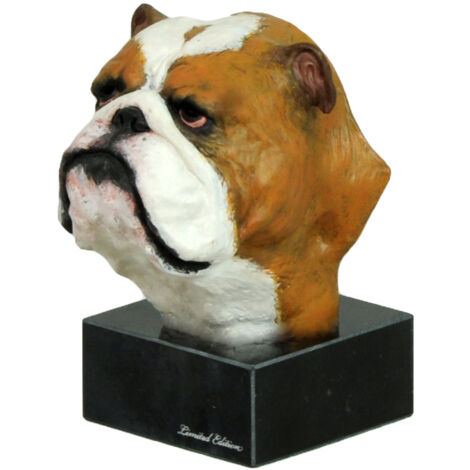 Bouledogue anglais, Bulldog III - statuette peinte, figurine, réalisée par l'artiste, marque Art-Dog (1/3)