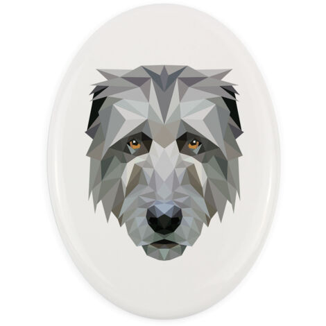 Lévrier irlandais - plaque avec photo et inscription géométrique par Art-Dog