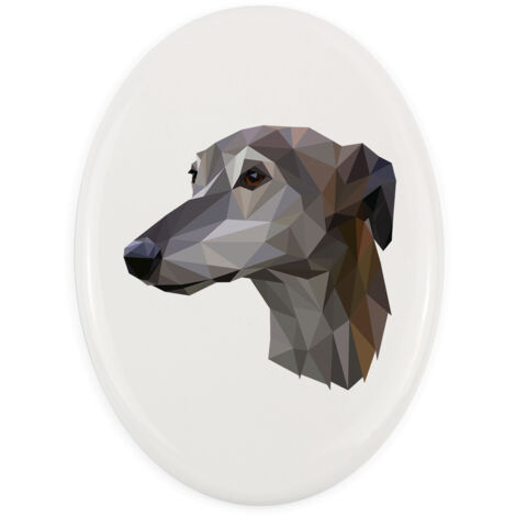 Lévrier, Lévrier anglais - un panneau avec une photo et une inscription géométrique par Art-Dog