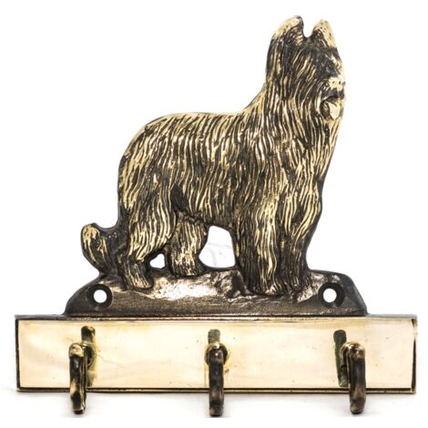 Berger français Briard, Berger de Brie - porte-clés avec chien, support en laiton pour accessoires pour chien, décoration de couloir élégante par Art-Dog (1/5)