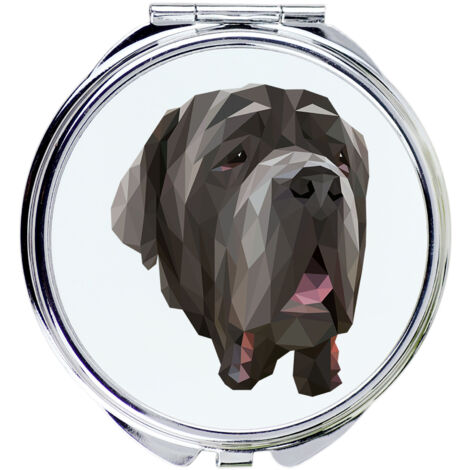Dogue de Naples, Dogue de Naples, Dogue de Naples - Miroir avec photo et inscription géométrique par Art-Dog (1/3)