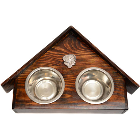 Chien de Rhodésie à crête dorsale, Lion d'Afrique – Support en bois avec gamelles, gamelles décoratives, cadeau d'adoption par Art-Dog (1/5)