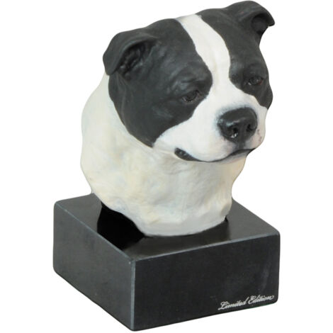 Staffordshire Bull Terrier, Staffik, Staffi - statuette peinte, figurine, réalisée par un artiste, marque Art-Dog (1/3)