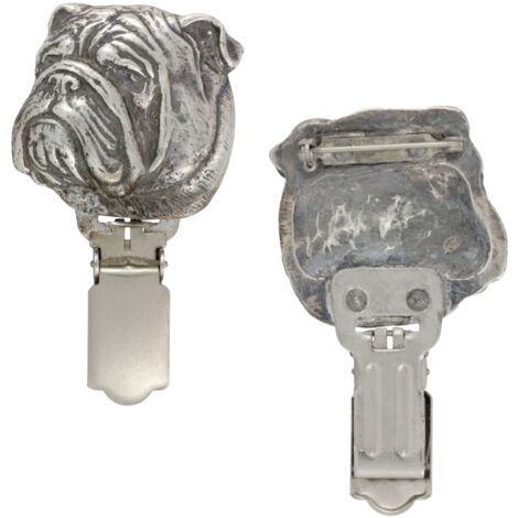 Bouledogue anglais, Bulldog - broche avec clip, porte-numéro de départ, cadeau pour exposition canine par Art-Dog (1/5)