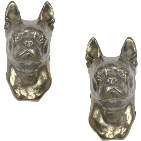 Support Livre Set Hundeskulptur Terrier Buste de Chien