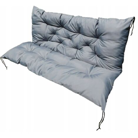 Setgarden® Coussin De Banc De Jardin Avec Dossier – Double Face Réversible – Ultra Confort Pour Balançoire, Banc Ou Terrasse (Gris Clair, 160 X 60 X 50 Cm)