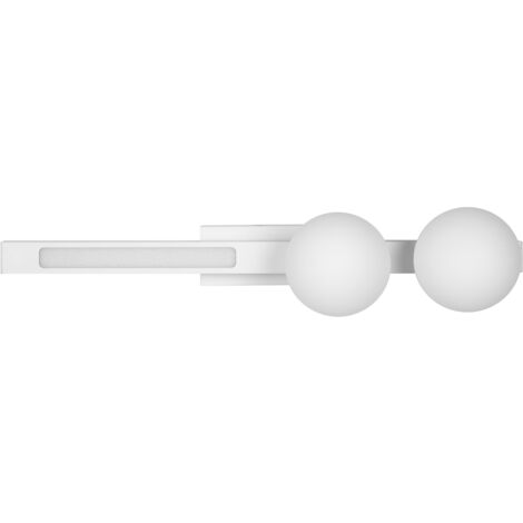 Applique murale moderne blanche, bandeau LED 13 W à couleur variable + 2 boules en verre blanc G9 pour salle de bain MAGNET Milagro (1/5)