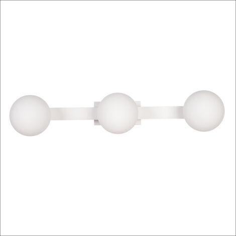 Applique murale moderne blanche, bandeau LED 9W à couleur variable + 3 boules en verre blanc G9 pour salle de bain MAGNET Milagro (1/5)
