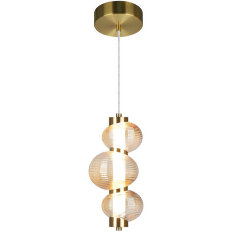 Suspension design moderne pour salon et chambre, verre doré, LED 12W, lumière chaude, BOLLA Milagro (1/5)